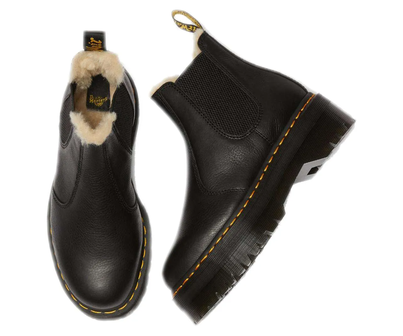 Dr. Martens Unisex 2976 Faux Fur Lined Platform Chelsea Boots