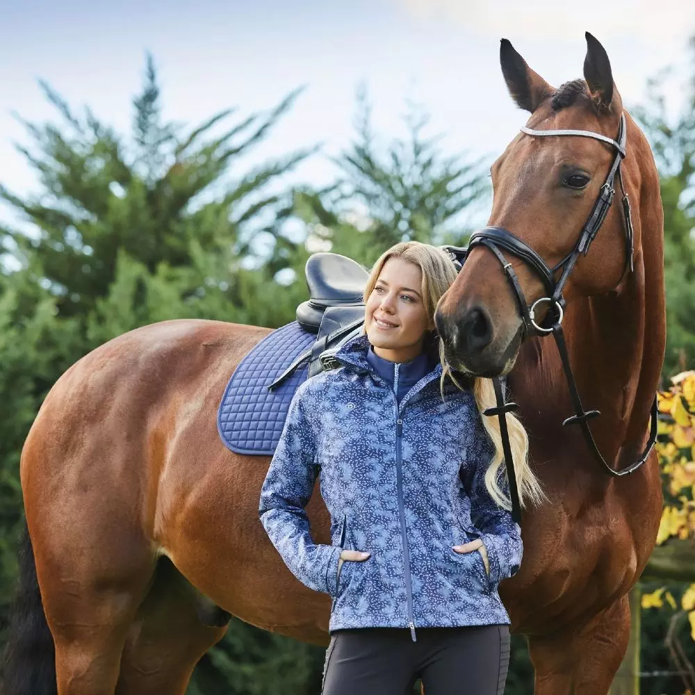 Dublin Cortina Printed Waterproof Jacket - Blueberry Navy Print