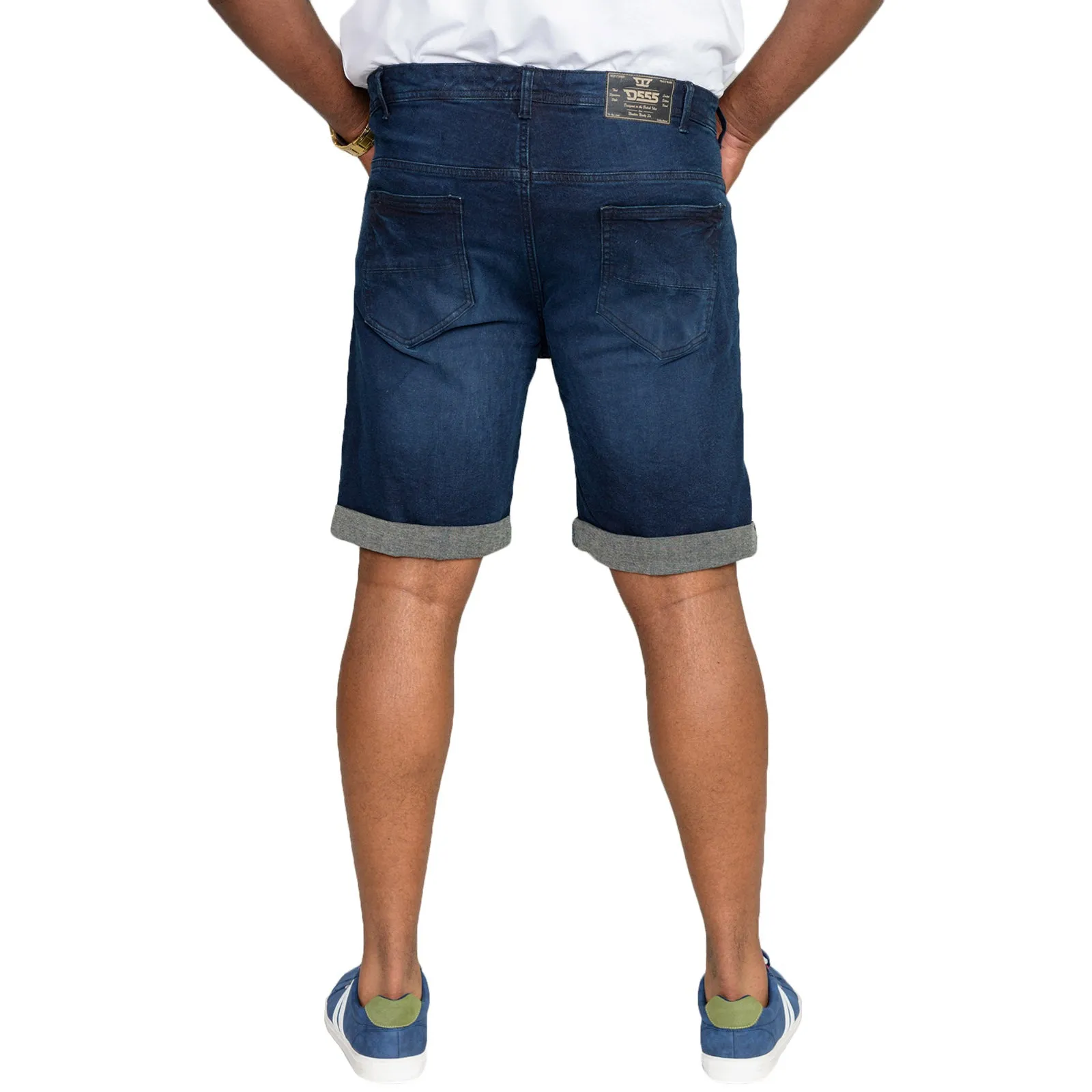 Duke D555 Mens Brentwood Big & Tall Stretch Denim Jeans Shorts - Blue