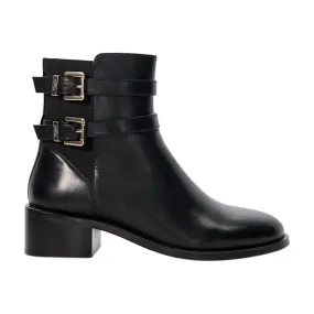 DUNE LONDON Patter Double Buckle Ankle Boots - Black