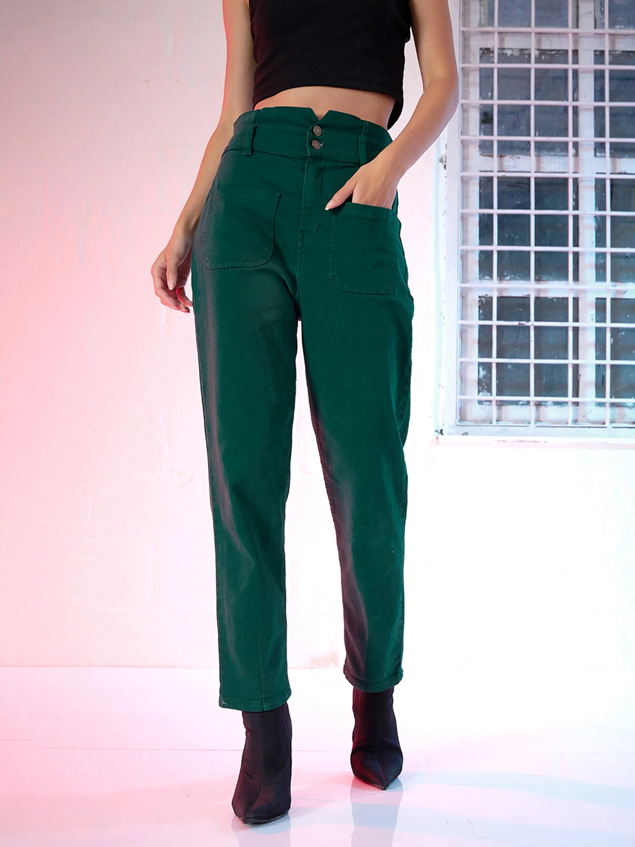 Emerald Green Slouchy Jeans