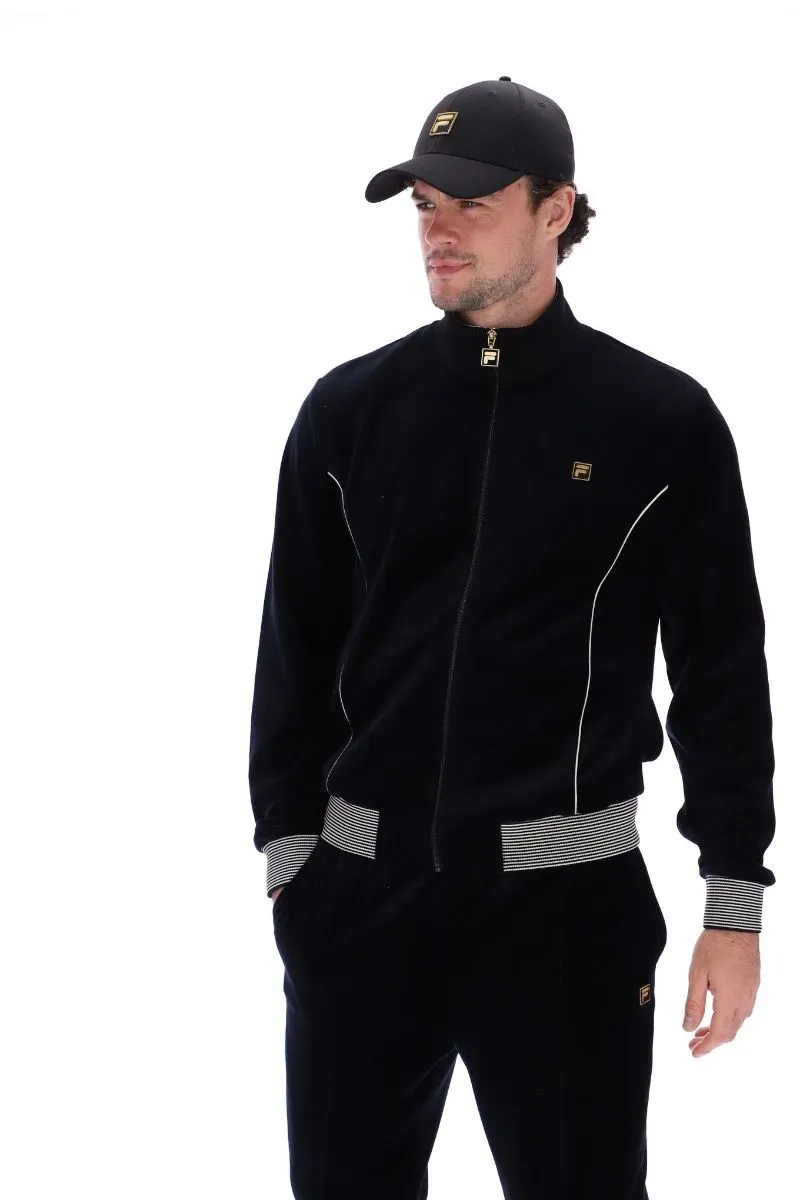 Fila Bosa Velour Track Jacket Black/White Cap