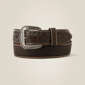 Floral embossed ends belt