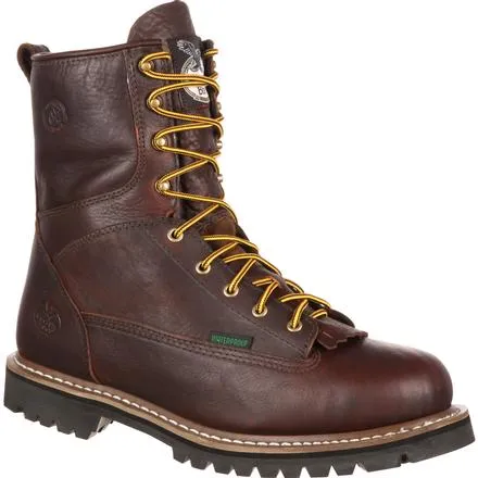 Georgia Men's 8 Waterproof Lace-to-Toe Work Boot - Chocolate G101