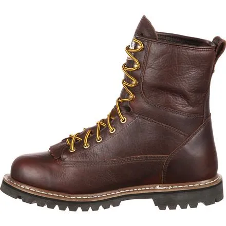 Georgia Men's 8 Waterproof Lace-to-Toe Work Boot - Chocolate G101