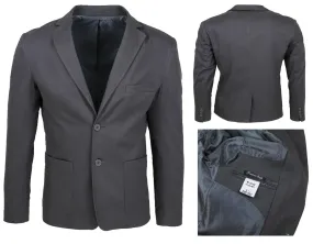 GIACCA BLAZER UOMO GRIGIO SCURO SLIM FIT ADERENTE CASUAL FORMALE da 42 a 54