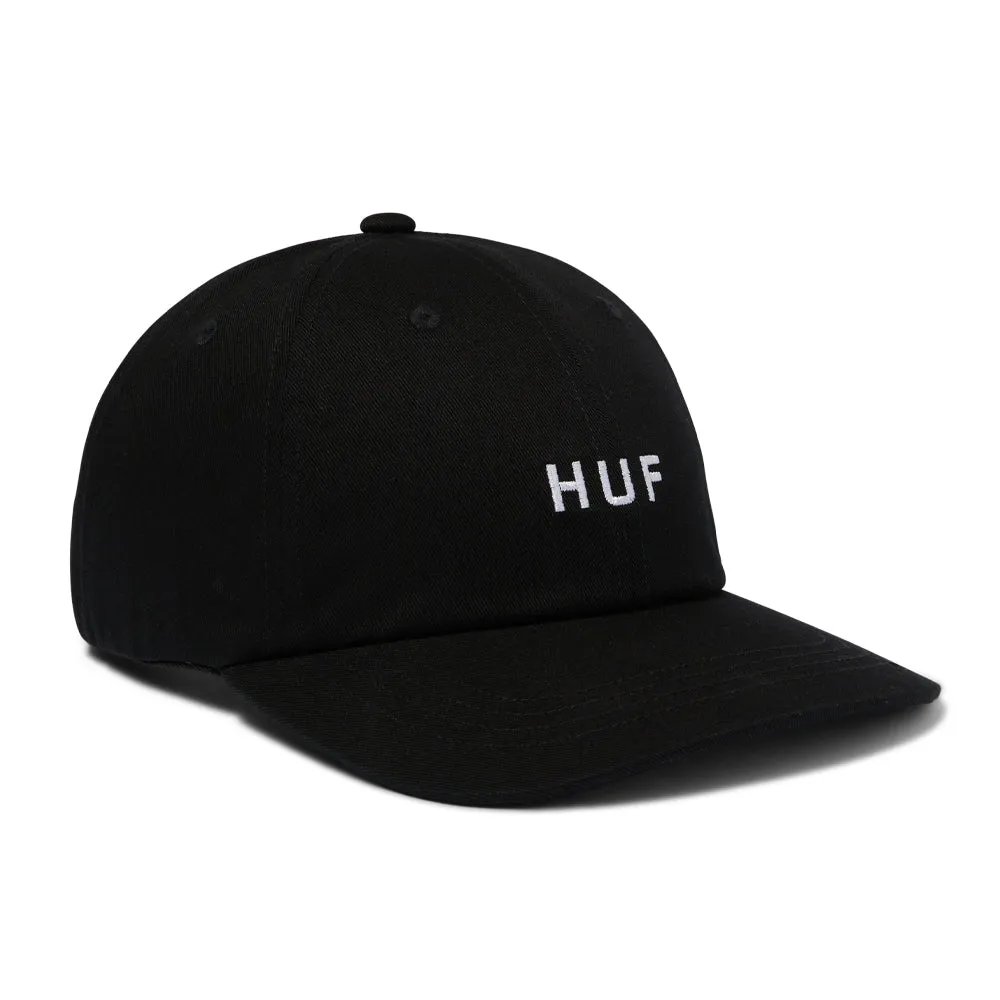 HUF SET OG CURVED VISOR 6 PANEL HAT // BLACK