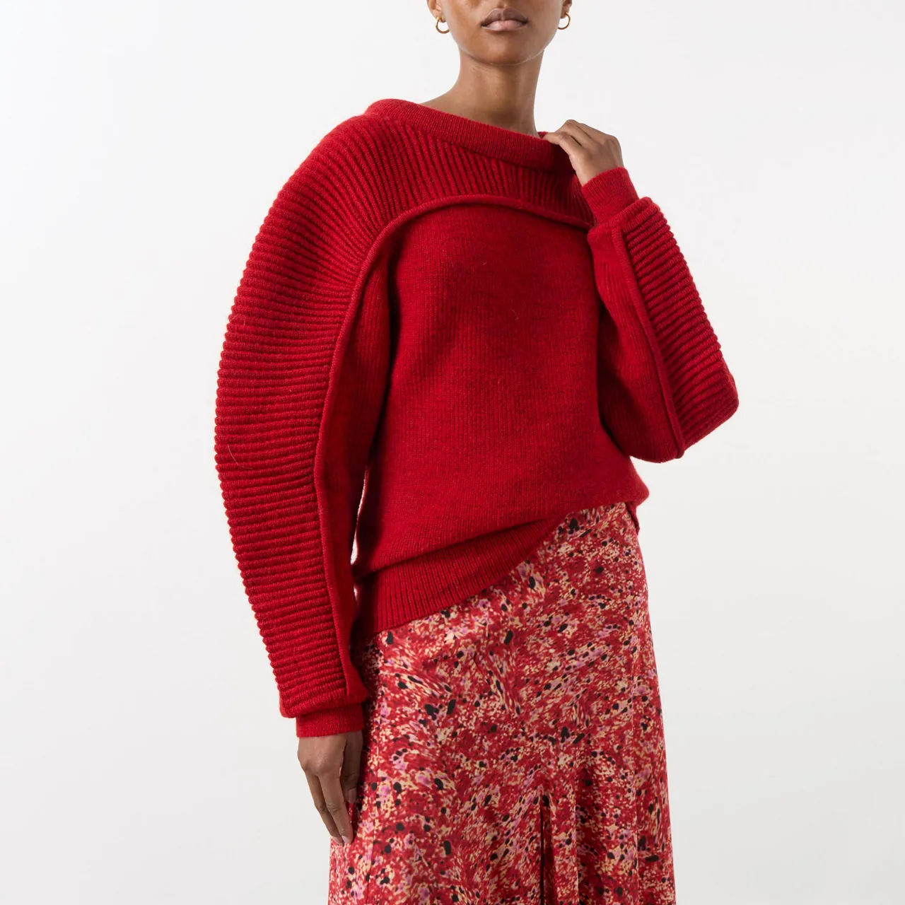 ISABEL MARANT Hoby Ribbed Sweater - Red