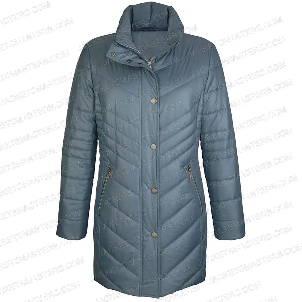 Jen Lilley Snowkissed Puffer Grey Coat