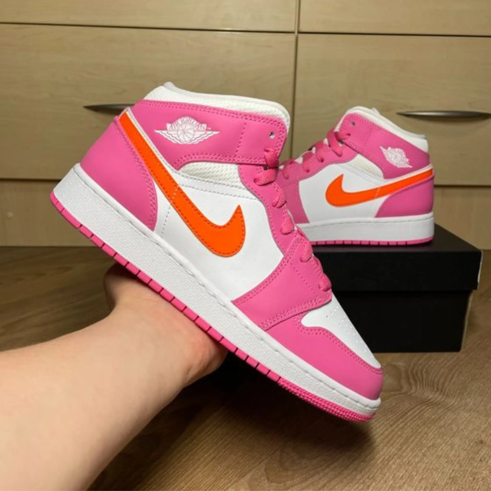 Jordan 1 Mid 'Pinksicle Safety Orange'