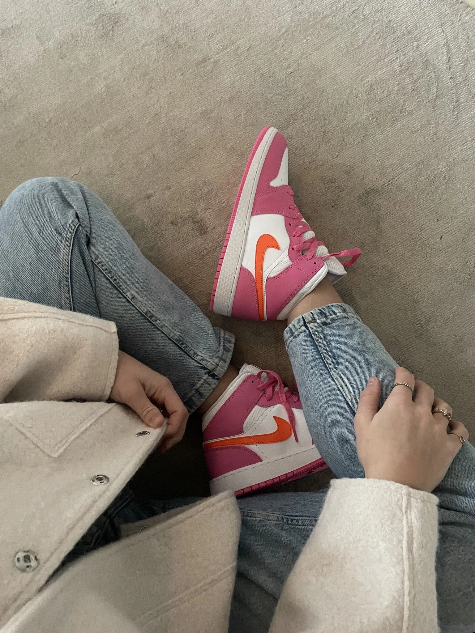 Jordan 1 Mid 'Pinksicle Safety Orange'