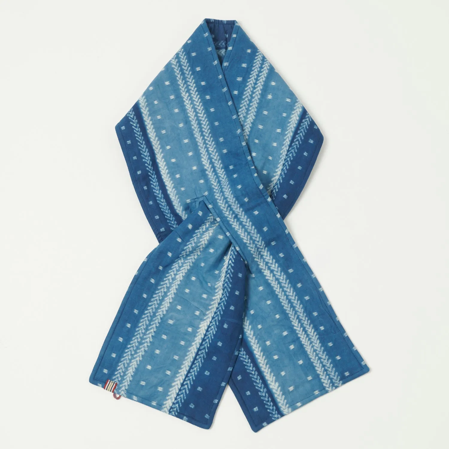 Kardo Quilted Football Scarf - Shibori Indigo