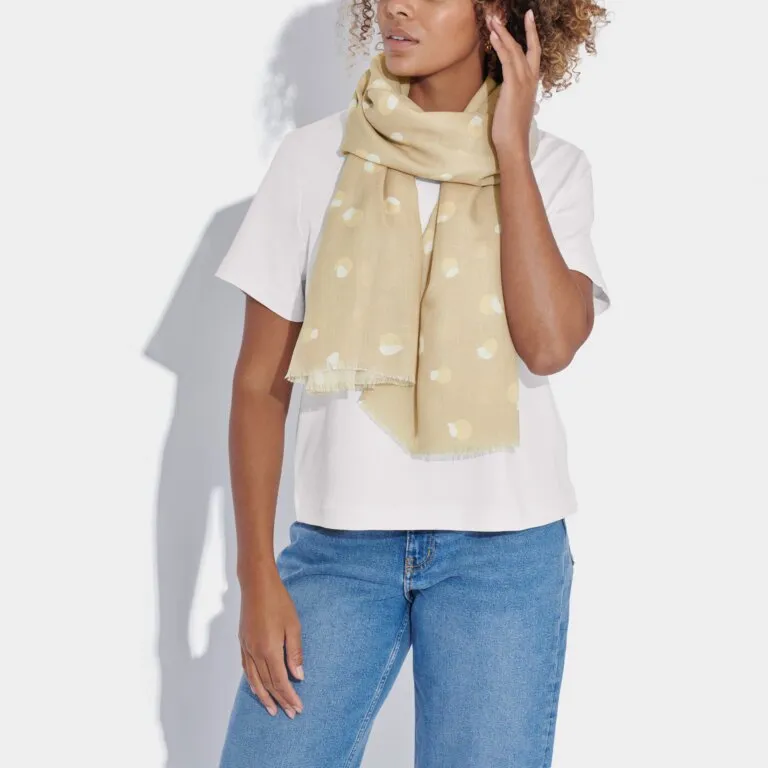 Katie Loxton Soft Tan Polka Dot Printed Scarf