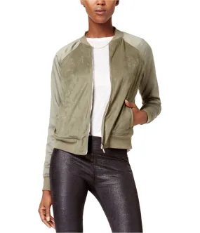 Kensie Womens Faux Suede Bomber Jacket