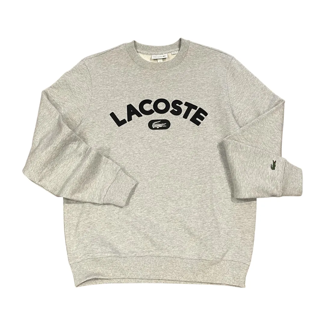 LACOSTE POP LOGO CREWNECK SWEATSHIRT -Men’s GREY CHINE