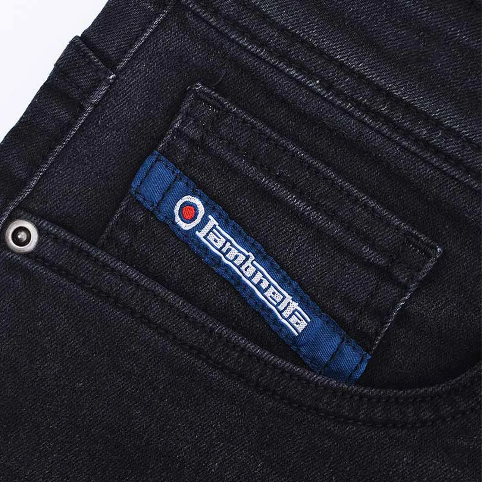 Lambretta Mens Chester Straight Fit Denim Jeans - Washed Black