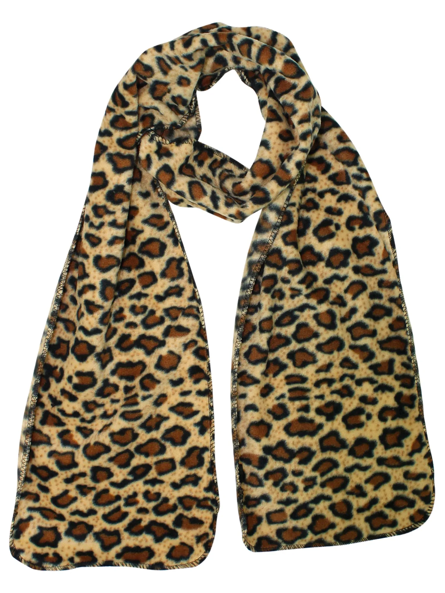 Leopard Print Fleece 3-Piece Hat Scarf & Gloves Matching Winter Set