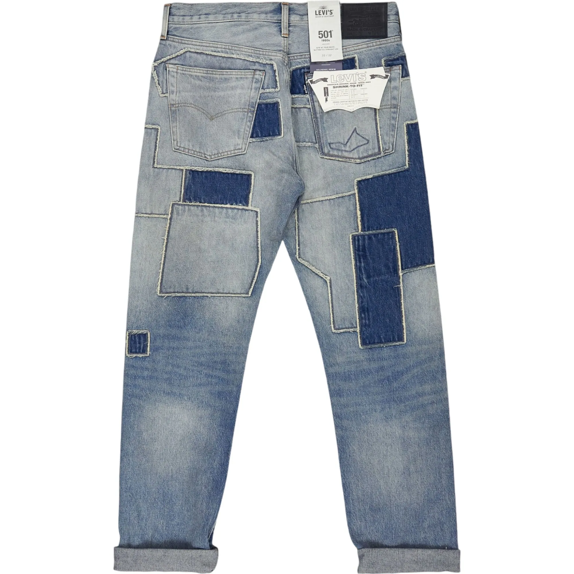 Levi's Blue 501 Patched Jeans