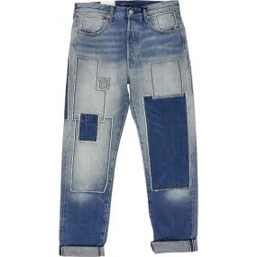 Levi's Blue 501 Patched Jeans