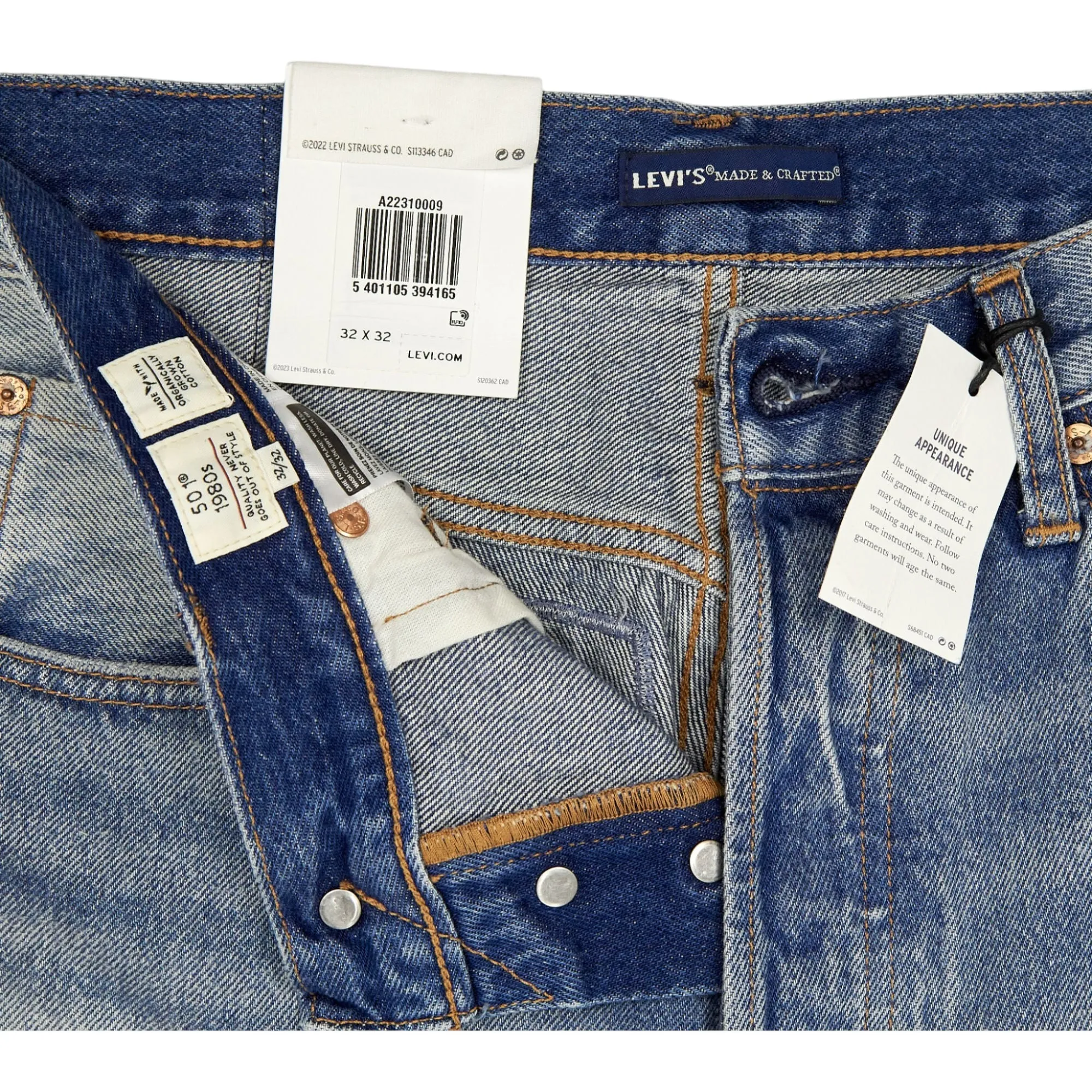 Levi's Blue 501 Patched Jeans