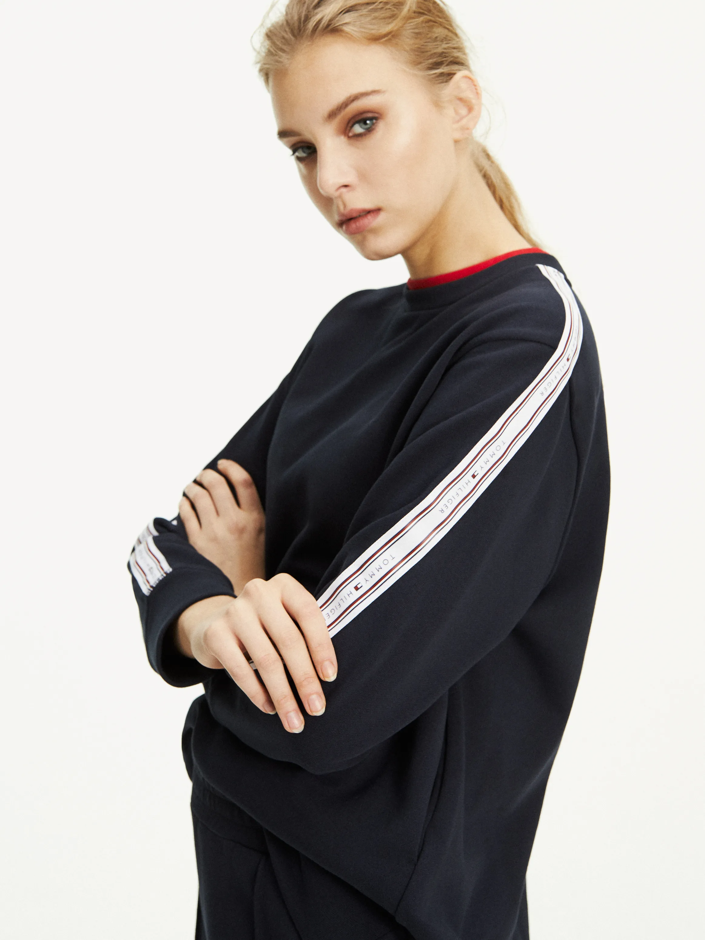 Logo Tape Sleeve Sweatshirt | Hoodies | Tommy Hilfiger