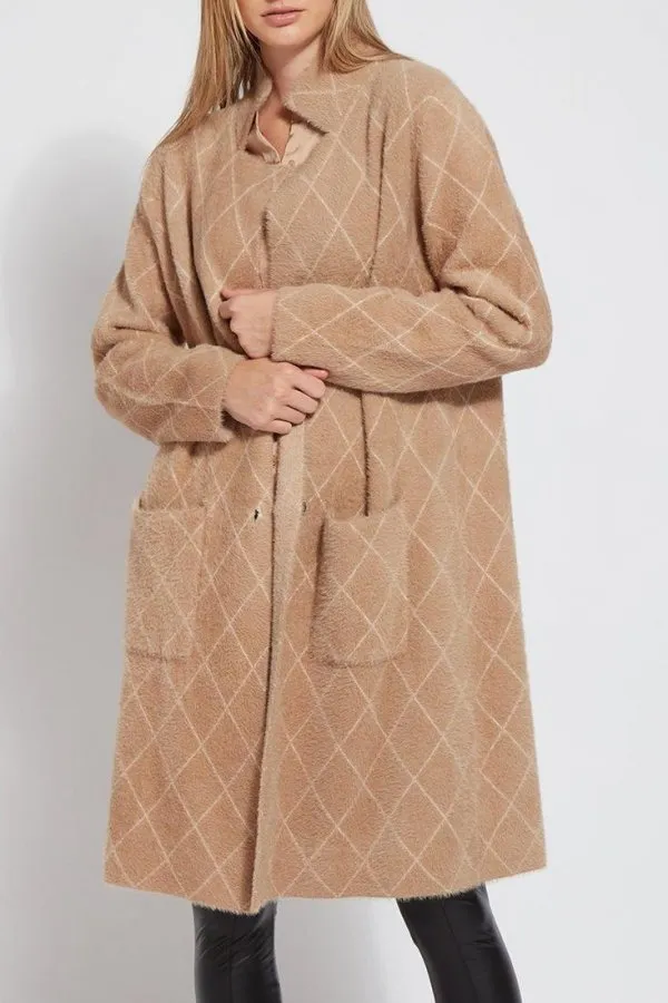 Lysse Peak Faux Mink Sweater Coat