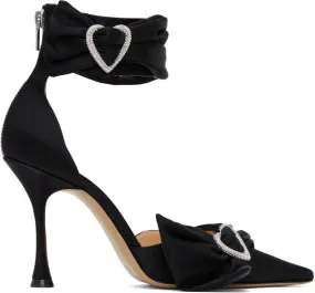 MACH & MACH Black Crystal Heart 100 Heels