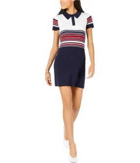 Maison Jules Womens Striped Sweater Dress