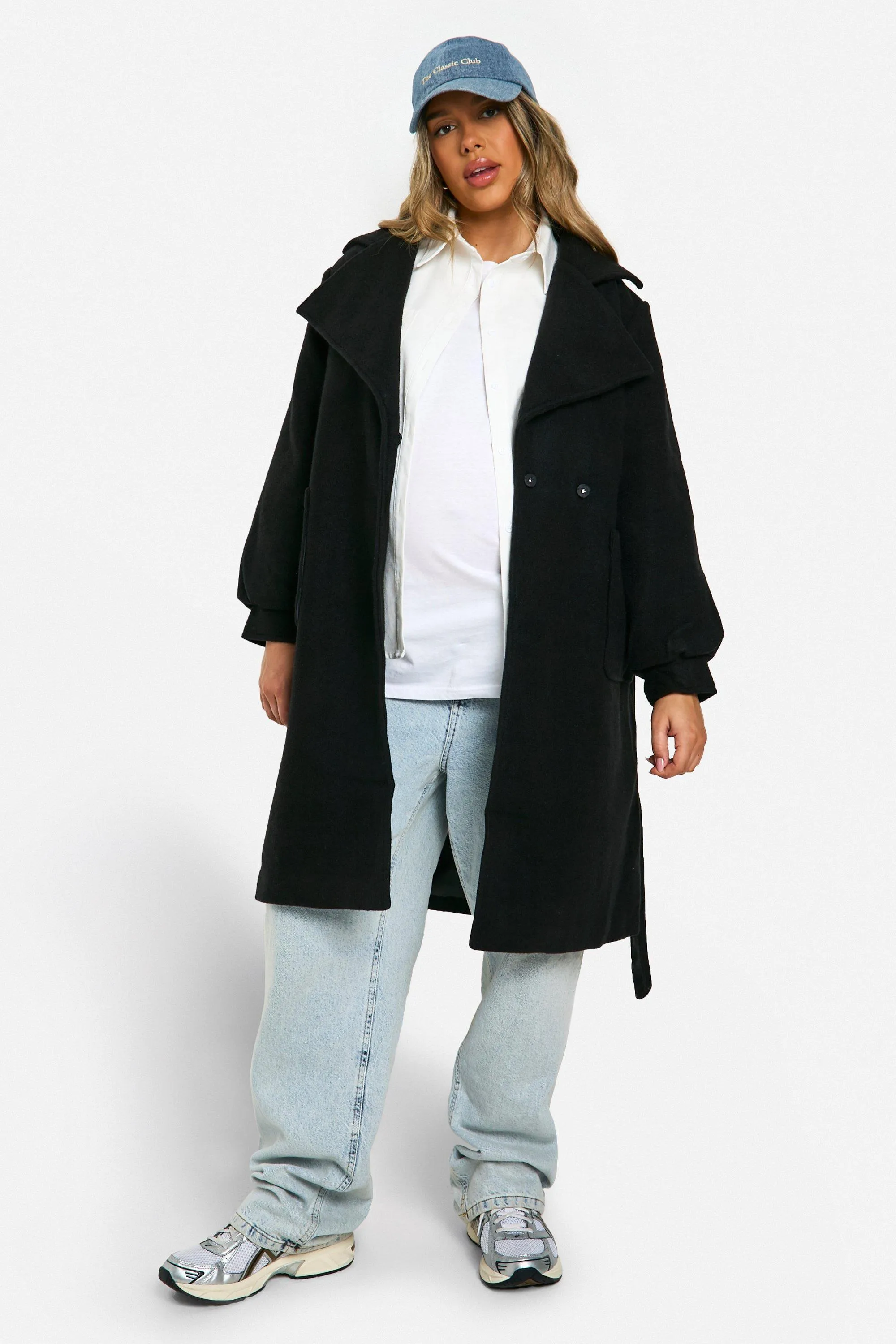 Maternity Wrap Pocket Front Coat