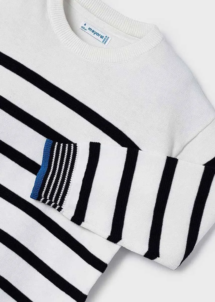 Max Boys Striped Sweater - Navy