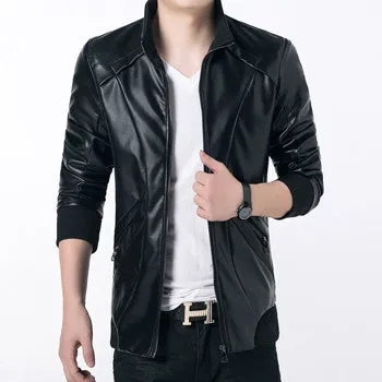 Men Leather Jacket Jacket For Men's Clothing Slim Fit Jacket Plus Size Men Jacket SM6