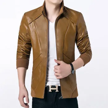 Men Leather Jacket Jacket For Men's Clothing Slim Fit Jacket Plus Size Men Jacket SM6