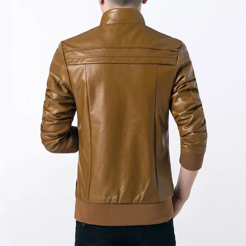 Men Leather Jacket Jacket For Men's Clothing Slim Fit Jacket Plus Size Men Jacket SM6