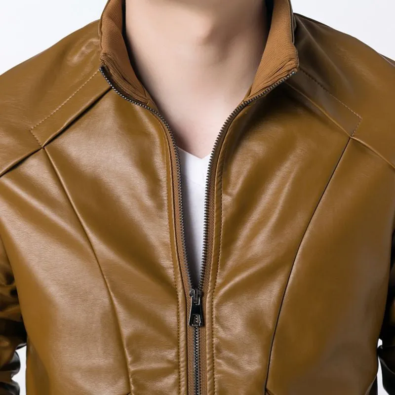 Men Leather Jacket Jacket For Men's Clothing Slim Fit Jacket Plus Size Men Jacket SM6