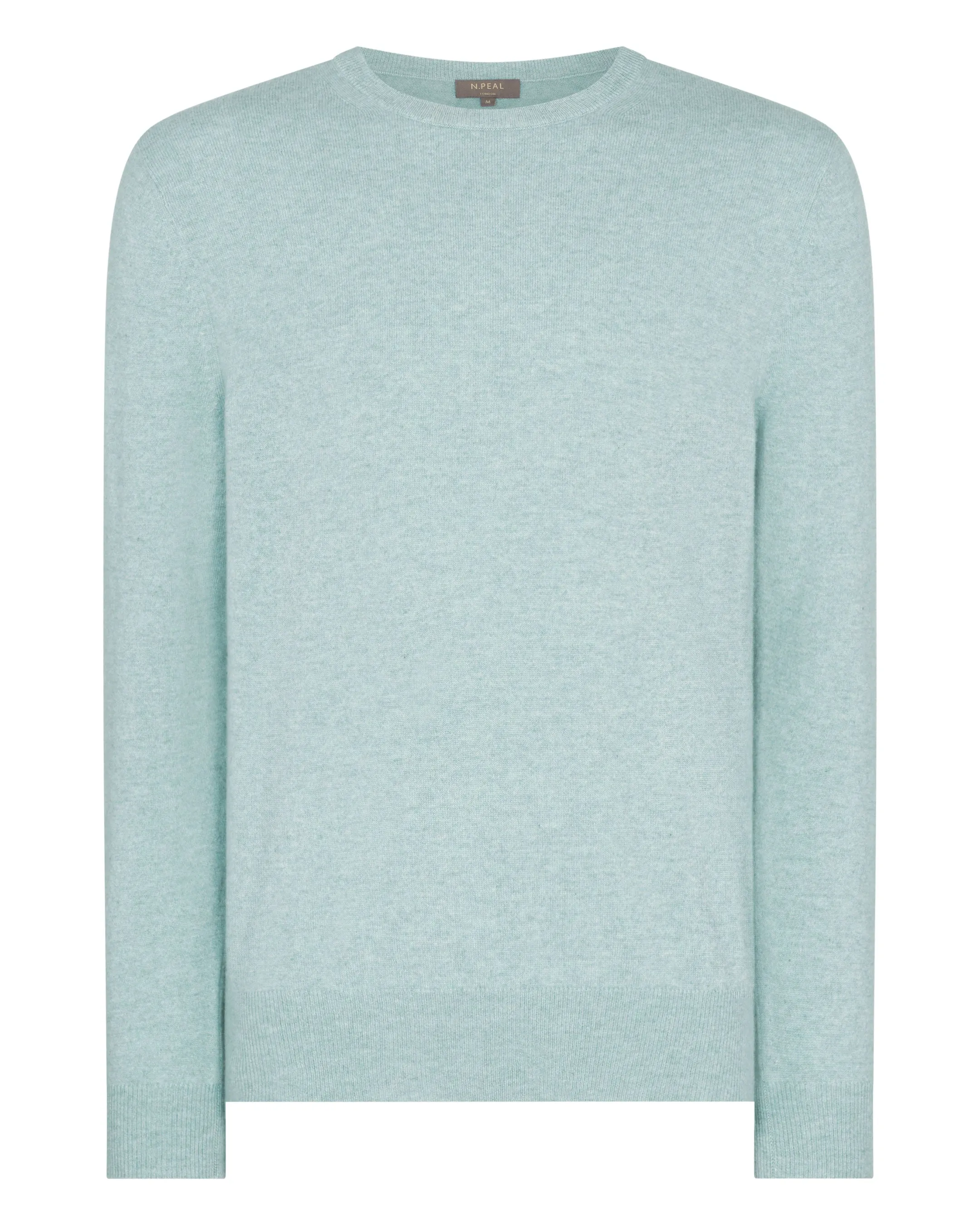 Men's Oxford Round Neck Cashmere Jumper Oasis Green