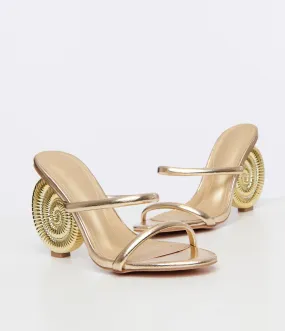 Metallic Gold Seashell Heels