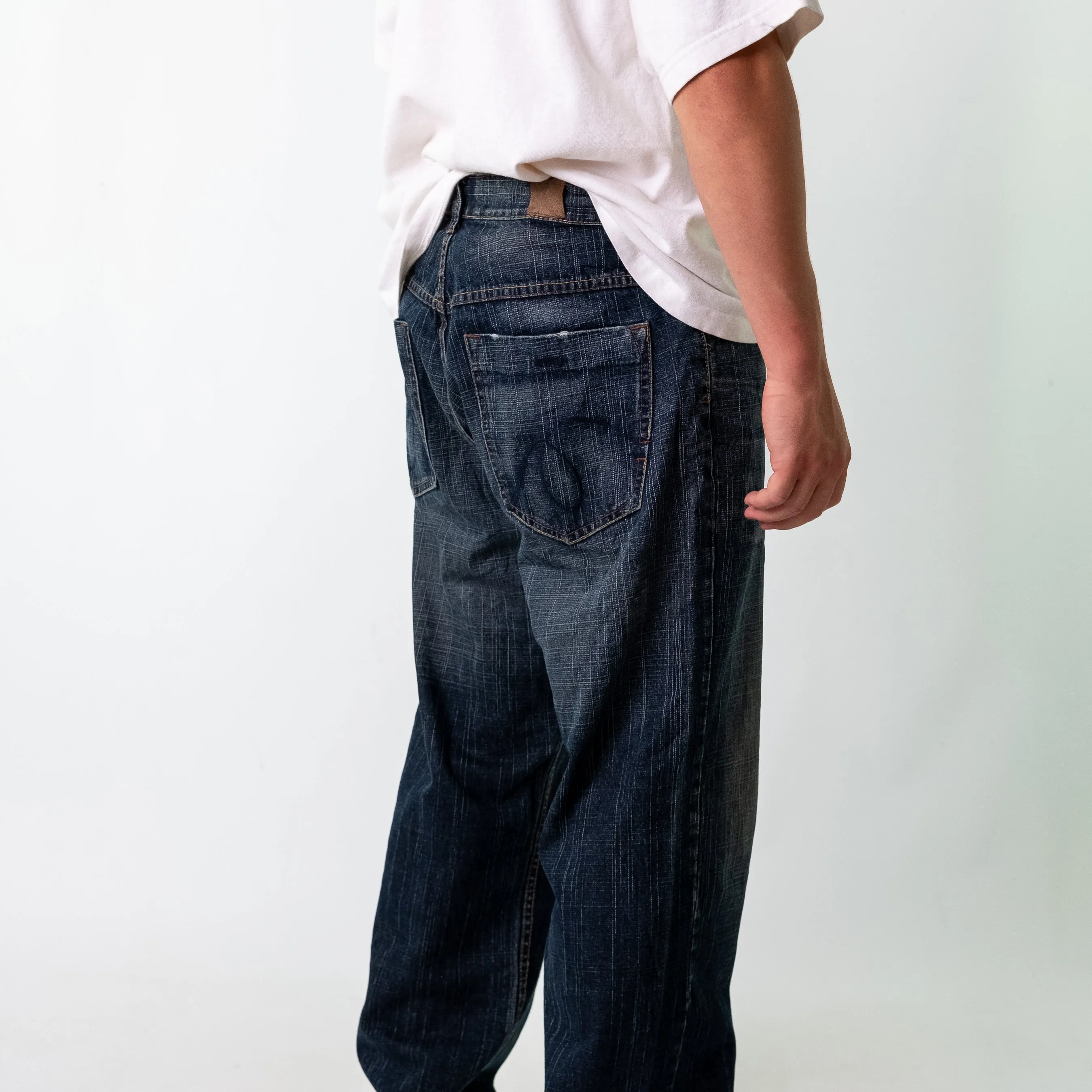 Navy Blue 90s VA's Denim Hip Hop Jeans Baggy Pants (34x34)