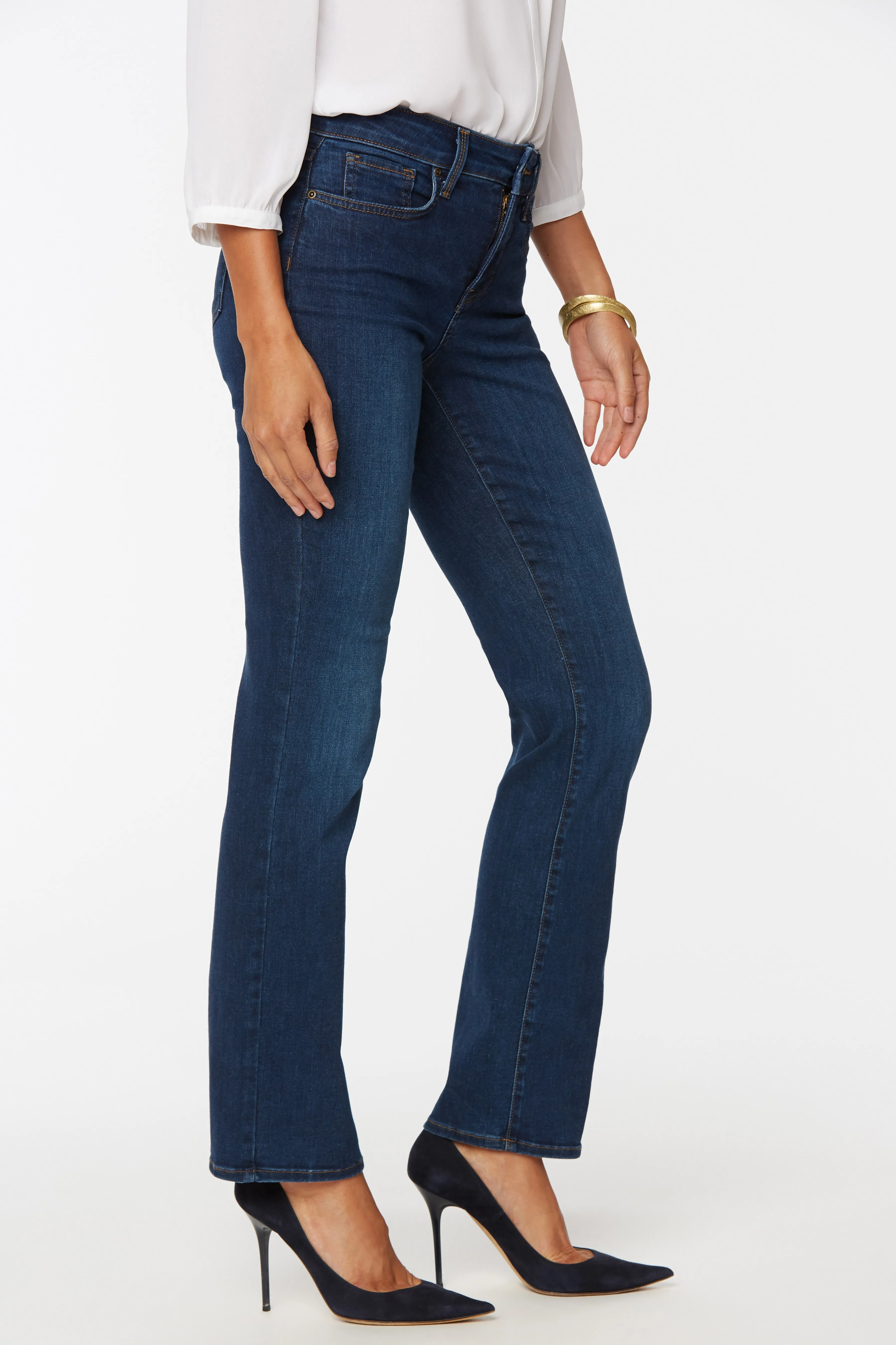 NYDJ Marilyn straight jeans (mid-rise, zip) 7 washes