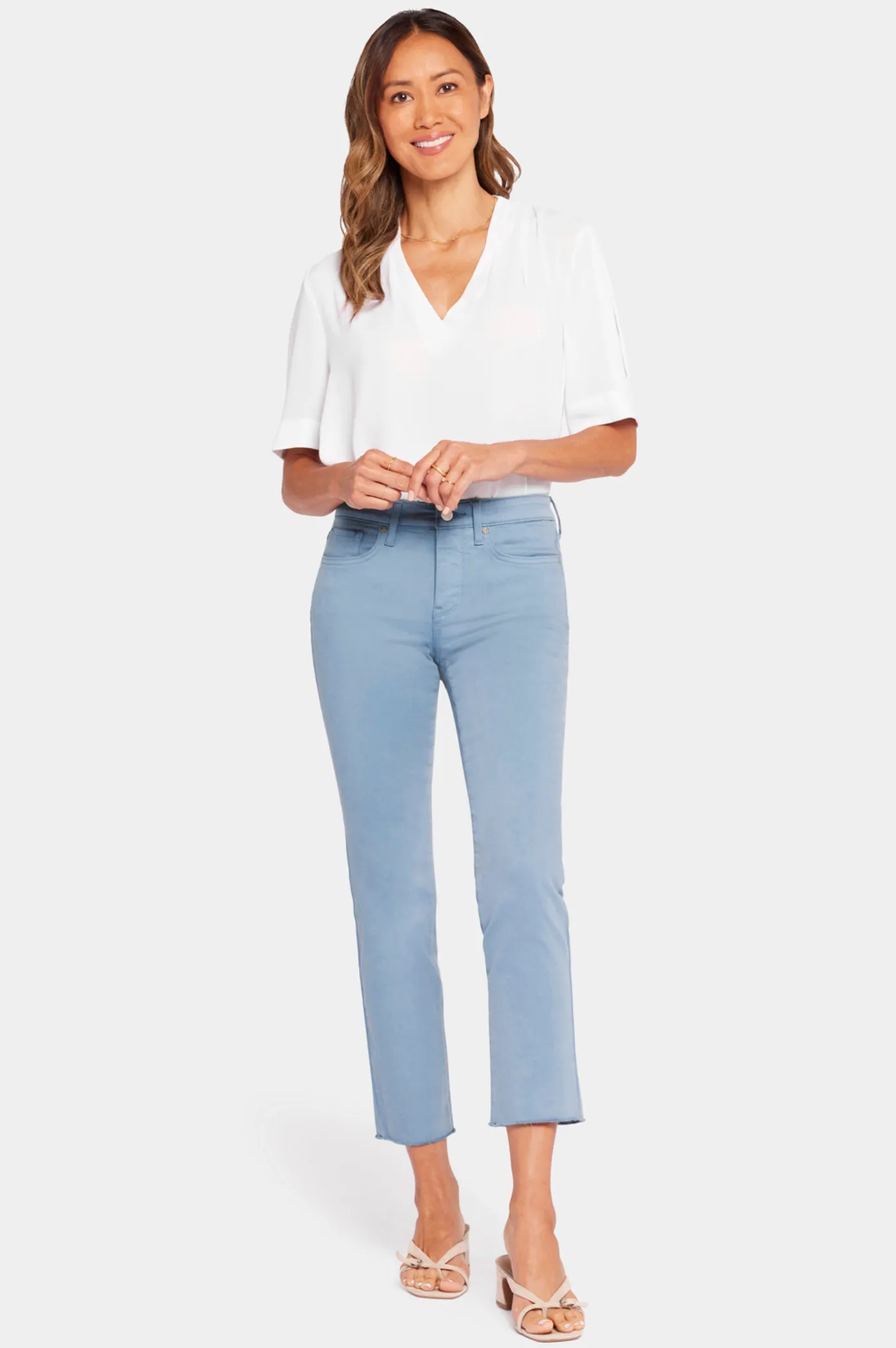 NYDJ Sheri slim ankle jeans, frayed hem