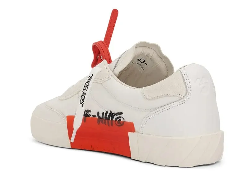 Off-White Floating Arrow Low Vulcanised Leather Sneaker White