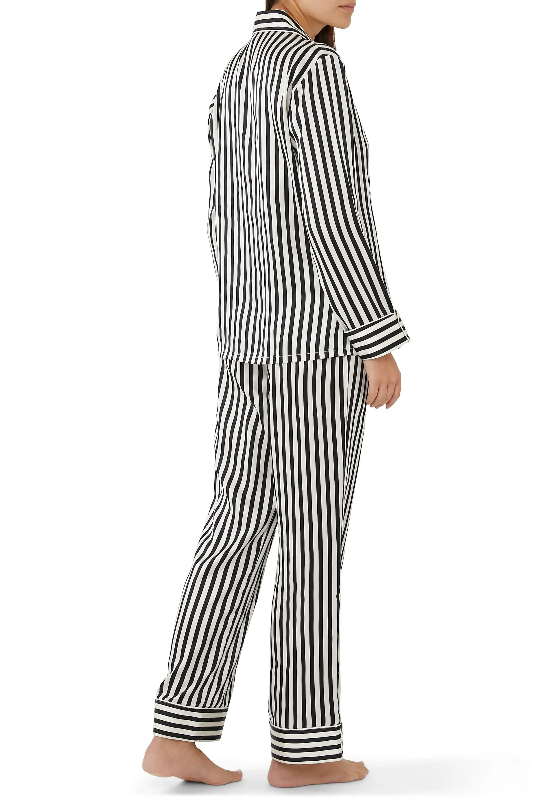 Olivia Von Halle Lila Silk Striped Pajamas