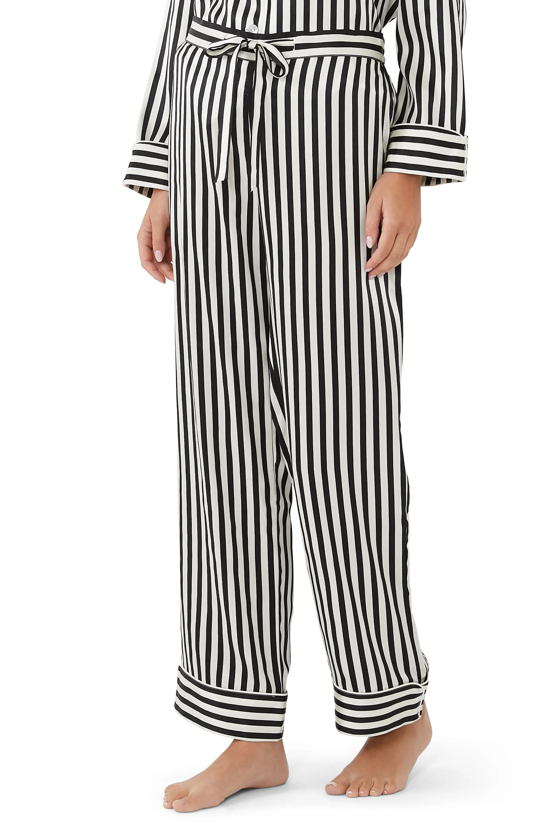 Olivia Von Halle Lila Silk Striped Pajamas