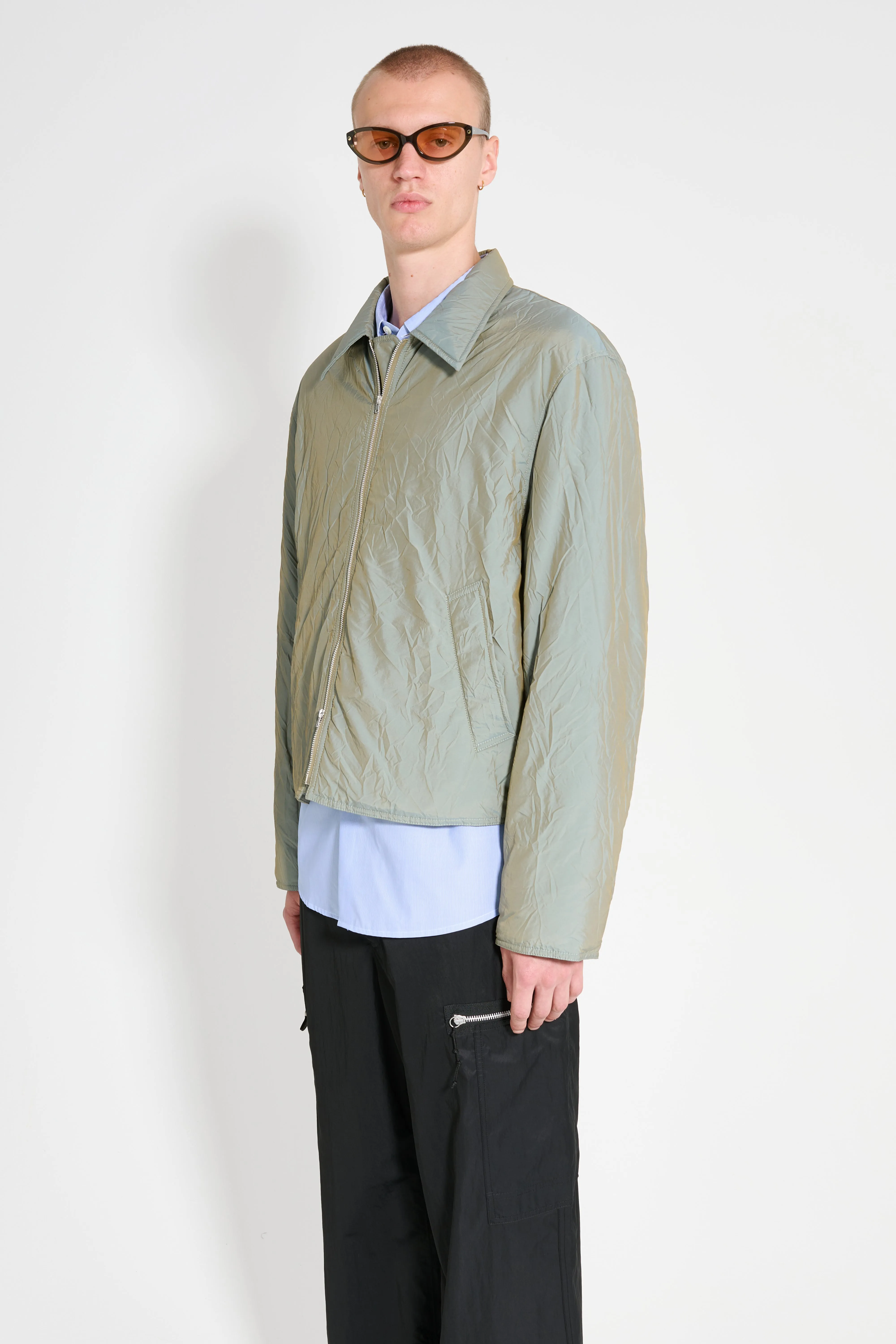 Our Legacy Slight Jacket Shining Olive Crinkle Solaro