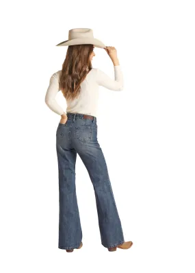 Panhandle Slim Womens Distress Comfort Flare Jeans