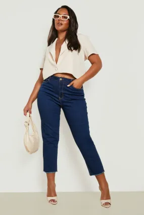 Plus Cropped Mom Jeans