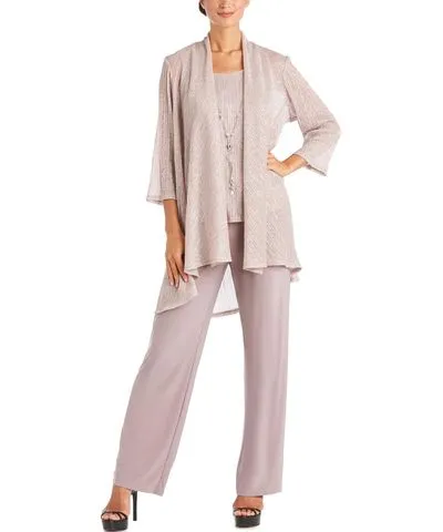 R & M Richards Womens 3PC Pants Open-Front Blazer