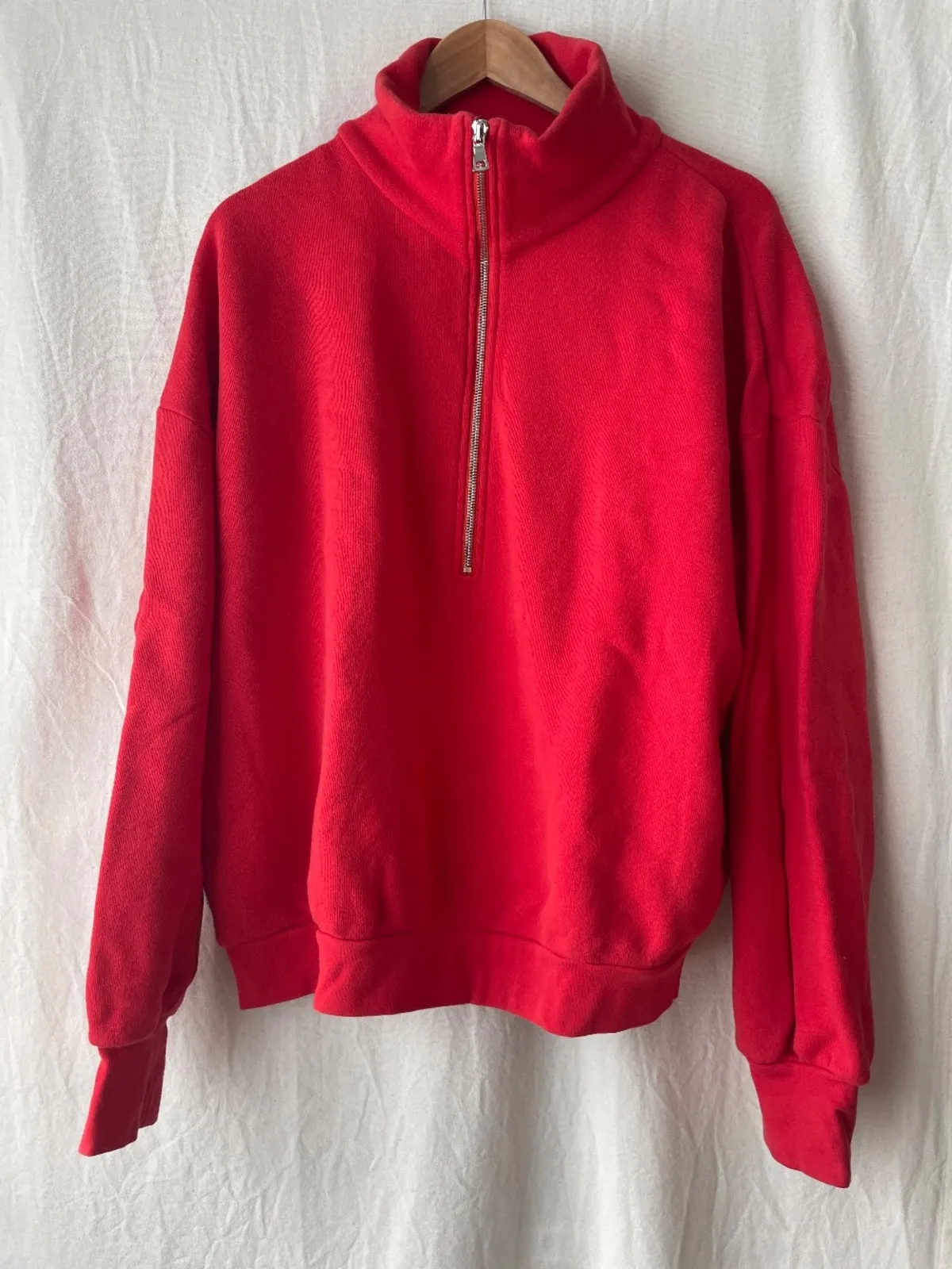 Red Rime Half-Zip Sweater