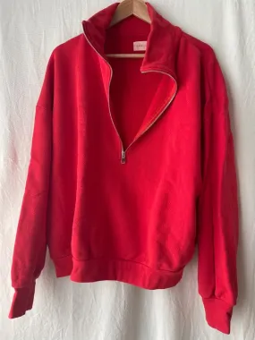 Red Rime Half-Zip Sweater