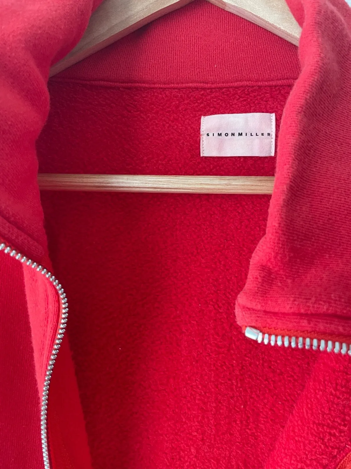 Red Rime Half-Zip Sweater