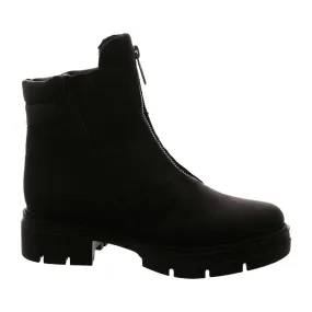 Rieker Black Mid-Calf Platform Boots for Women with Zipper Closure